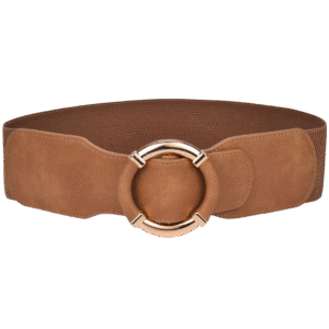 Women's Khaki Elastic Wide Waist Belt Vintage Stretch Cinch Style